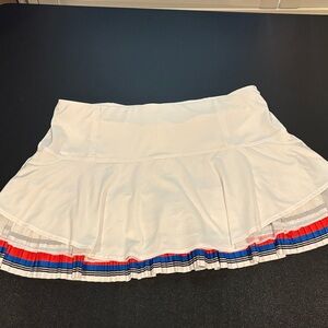 Lucky in Love White Skirt with Red and Blue Trim